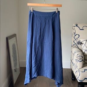 Blue Maxi Skirt with Side Slit